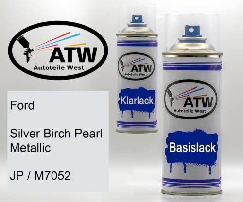 Ford, Silver Birch Pearl Metallic, JP / M7052: 400ml Sprühdose + 400ml Klarlack - Set, von ATW Autoteile West.
